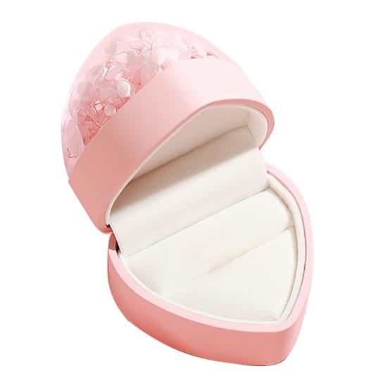 Preserved Flowers Jewelry Box Heart Shape Necklace Gift Box Romantic Rose Ring Box Jewelry Gift Packaging Box for Valentine's Day Anniversary