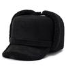 Winter Mens Thermal Ear Flap Hat Thick Faux Fur Lined Trapper Cap with Brim Windproof Aviator Hat for Outdoor Daily