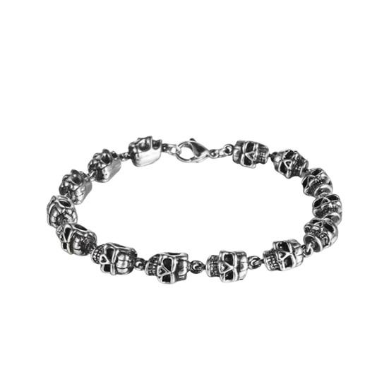 

Браслет унисекс с подвеской в виде черепа в винтажном стиле панк-стиль, зажим-лобстер, сплав, полированный, готический
