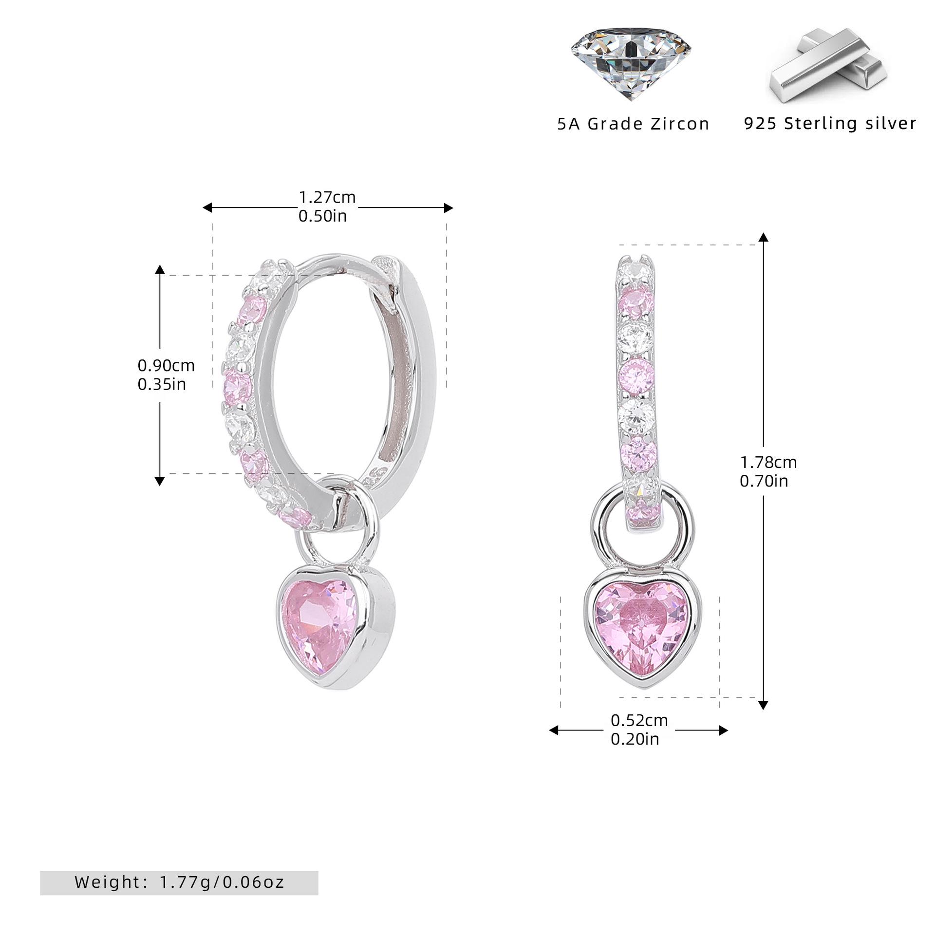 

Серьги-сердечки из стерлингового серебра 925 пробы с цирконами – Элегантный дизайн премиум-класса 925 Sterling Silver