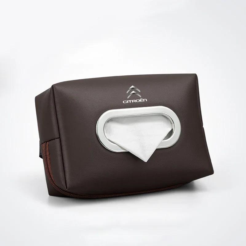 

Multi-Position Hanging Car Tissue Box – Fits Sun Visor, Armrest Box & Seat Back (Citroen-Specific for C4/C3/C5) коричневый
