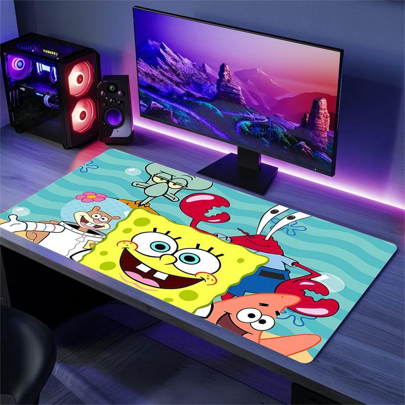 SpongeBob SquarePants Mouse Pad, Large Gaming Desk Mat, Non-slip XXL Mousepad for Laptop & Tablet, Mini PC Playmat with Stitched Edges