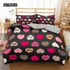 Love Heart Duvet Cover Set King Size Black Red Heart Spot Twin Quilt Cover Arrow of Love Polyester Bedding Set for Teens Couples