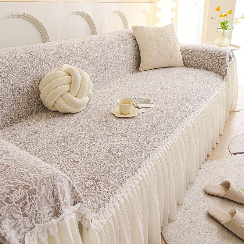 French Skirt Sofa Cover 2025 New Four-season Universal Seat Cushion Chenille Wear-resistant Anti-cat Scratch Sofa Cover