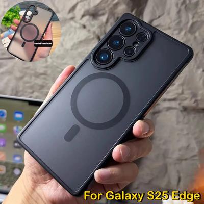 Matte Clear Skin Feel for Magsafe Magnetic Case for 2025 Samsung Galaxy S25 Edge S24 FE S23 S22 S21 Plus Ultra TPU Frosted Cover