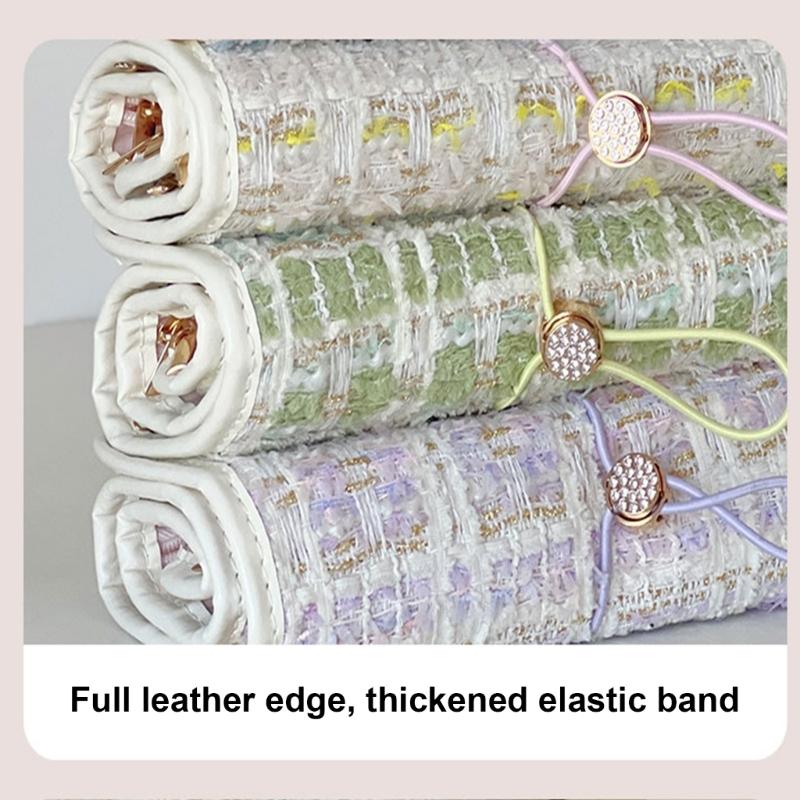 Modern Jewelry Storage Solution Foldable Canvas Travel Organiser With Divided Sections Elegant Accessory Bag