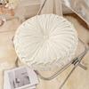 1 Piece Pumpkin-shaped Pillow, Pure Color Velvet Pillow, Suitable for Living Room, Circular Shape, Indoor Window Cushion