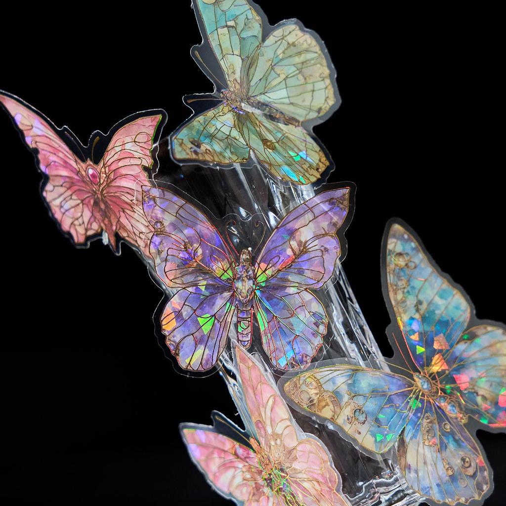 Zaomao 3D Gold Foil Sticker Pack: Butterfly and Flowers Series Decorative Stickers for Journals