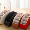 All-in-One Leathers TV Remote Control Holder with 5 Compartments Desktop Storage Box Organizer Tray for Makeup Brush Pen