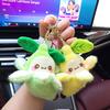 Cartoon Plush Banana Keychain with Leaves Keyring Doll Pendant Bag Ornament Keychain