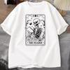 The Reader Tarot Card TShirt Skeleton Reading T Shirt Summer Cotton Book Lover Bookish Tshirt Unisex WOMEN Unisex Oversized Tees