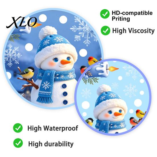 Snowflake Pattern Window Sticker Christmas Static Glass Sticker, Santa Claus Snowman Reindeer Seasonal Cling, Reusable Waterproof Decorative Decal for