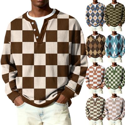 Herren Button-Down Kragen Langarm Rippstrick Pullover