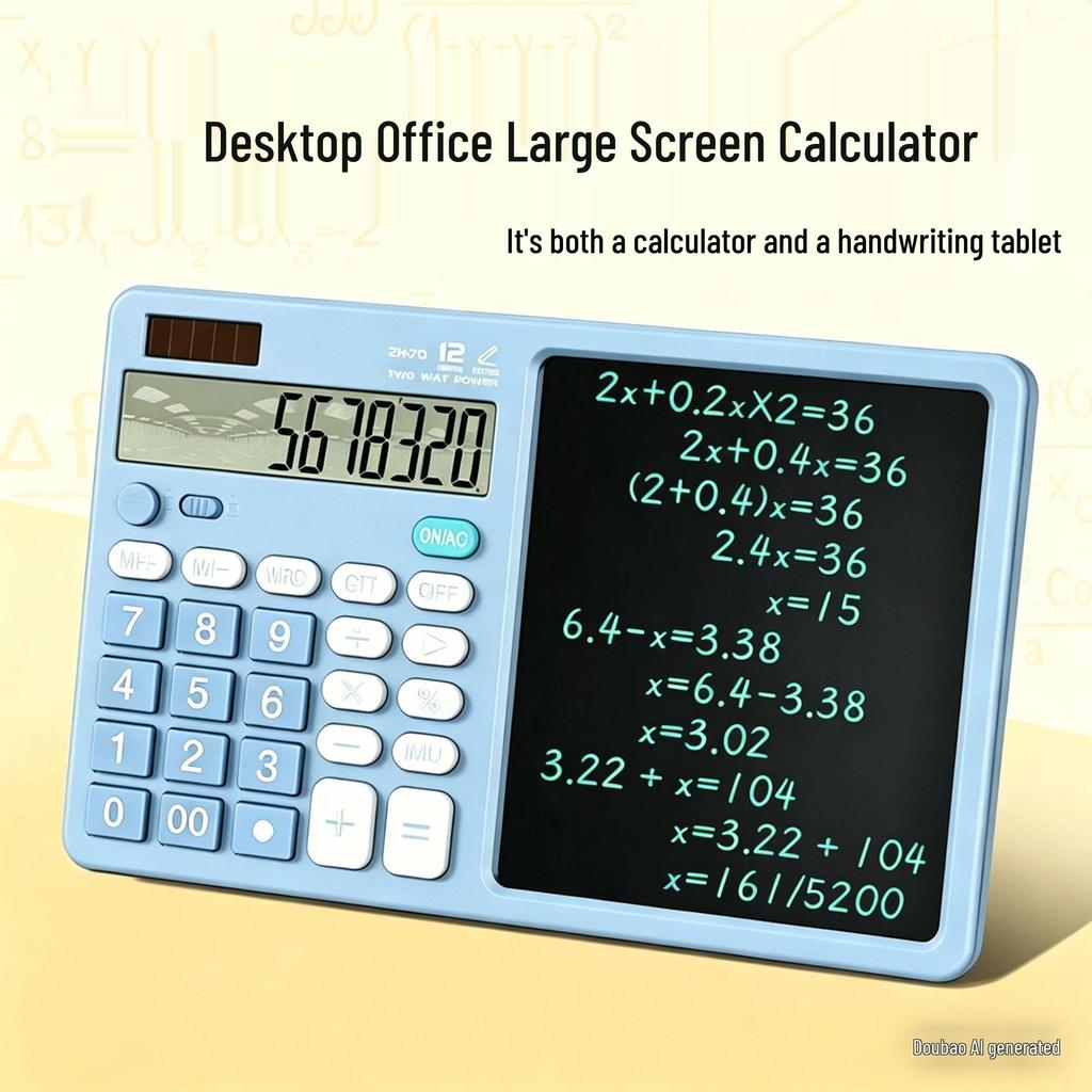 High-Brightness XL Screen Desktop Calculator with Writing Pad