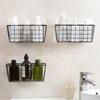 1 Pcs Wrought Iron Kitchen Seasoning Storage Basket Storage Basket Bathroom Rectangular Storage Box Wall Hanging Rack Storage