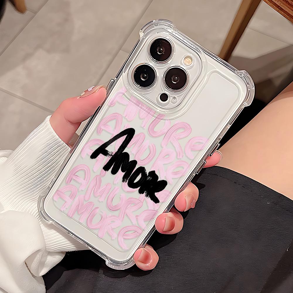 Amore-love Italian Romantic Aesthetics Phone Case For iPhone 16e 16 15 14 13 12 11 Mini Pro Max X XR XSMax 7 8 Plus Clear Cover