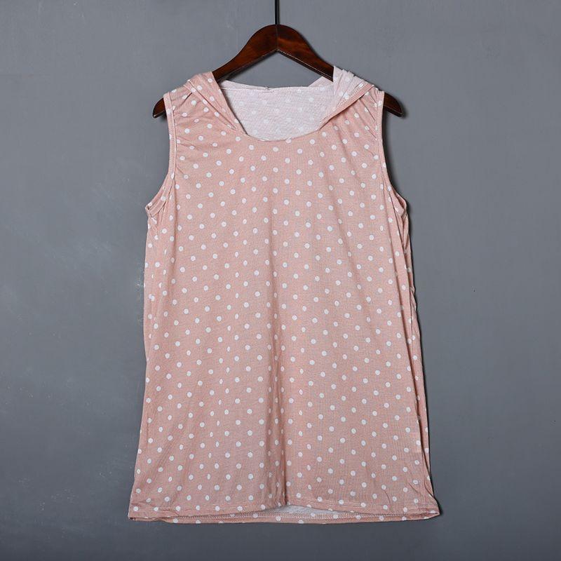 

2024 Summer New Product Women s Clothes Fashion Exercise Sleeveless Hooded Vest K-style Versatile Casual Top Bottoming Shirt Powder M