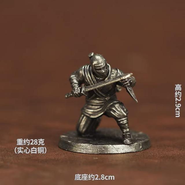 New Metal Chess Piece Samurai Ninja Ancient Soldier Model Toy Desktop Game Gift Display Piece Static Figure Collectible Model