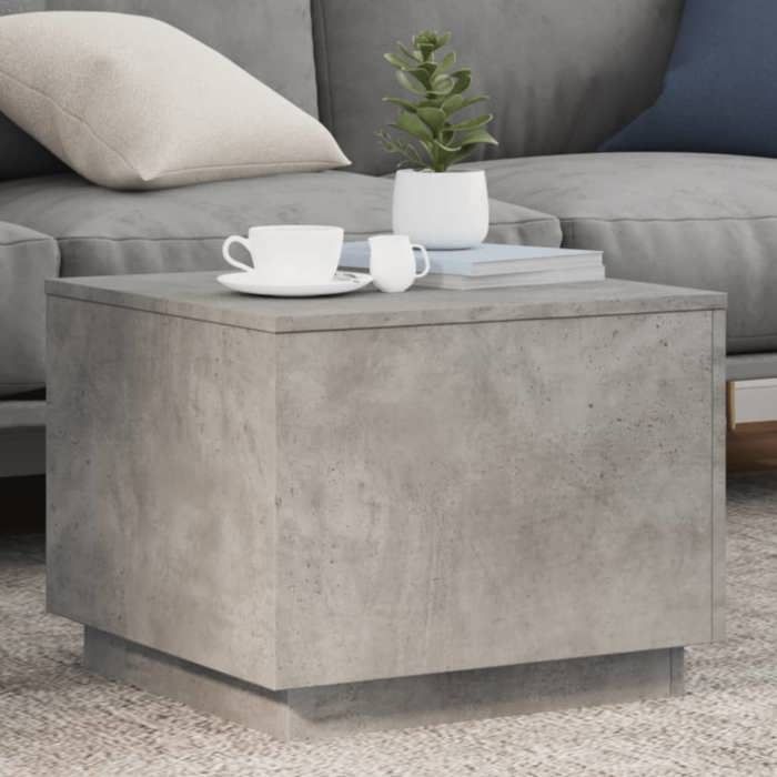 VidaXL Table Basse avec Lumières LED, Bout de Canapé, Table d'Appoint, Meuble de Salon Salle de Séjour Intérieur, Moderne, 839871
