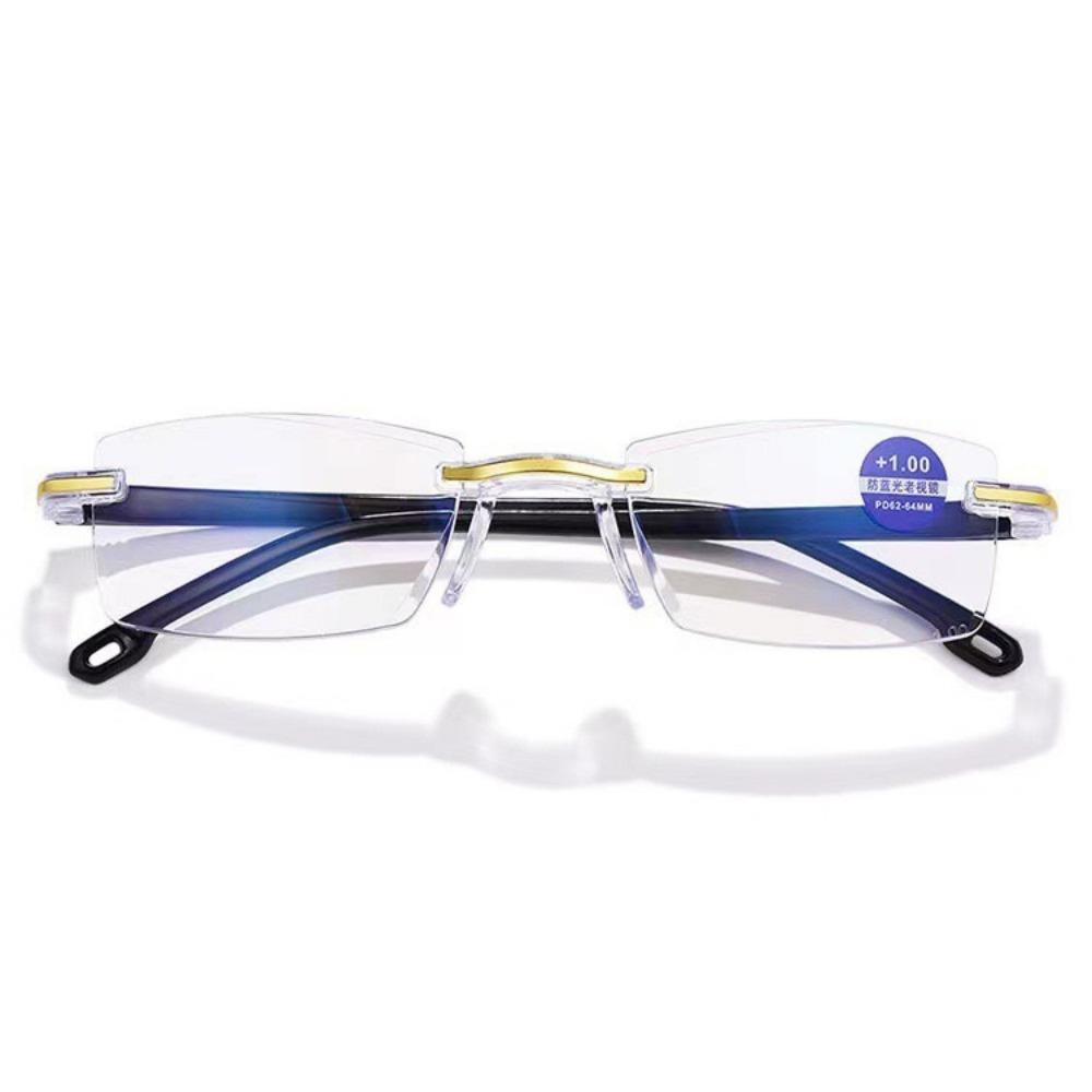 Frameless Edge Cutting Blue Light Presbyopia Glasses with Intelligent Zoom High-definition Presbyopia Glasses for