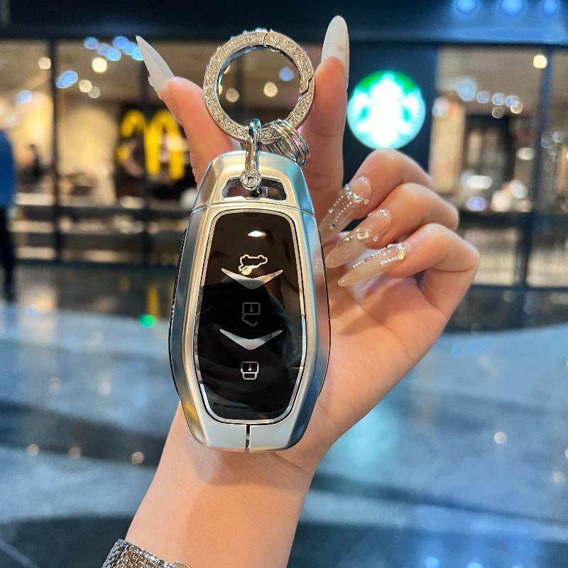 Car Zinc Alloy Leather Car Key Case Cover Holder For Dongfeng Fengguang Seres Evolute I-Space I-Pro Landian E5 Car Styling
