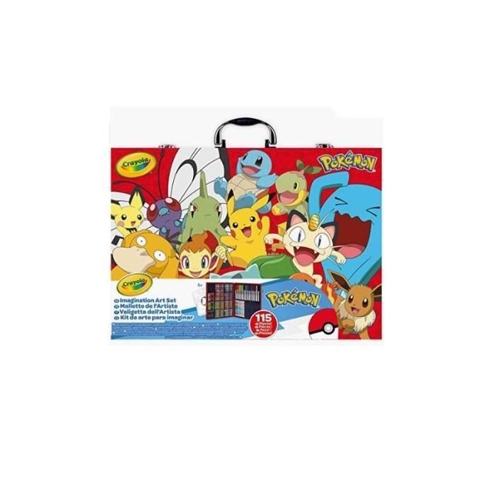 Valisette d'artiste - crayola - pokemon - 115 pièces - couleur principale: noir - thème pokémon