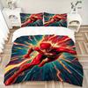 3pcs Flash Speedster Bedding Set, Duvet Cover and Pillowcases Machine Washable Seasons All Suitable, Design for Bedroom (No Filling)233
