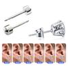 Stainless Steel Ear, Nose, Navel Piercing Tool Set with Zircon Studs