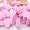 10-Piece Set of Mini Pink Oval Nail Buffing Blocks, Pink Polishing Tools - Nail Files, Ideal for Manicure Care