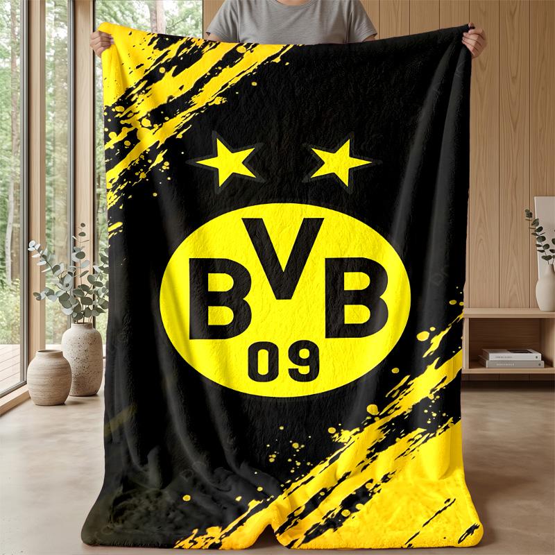 Coperta a tema Borussia Dortmund Morbida coperta in pile di flanella Calda e leggera coperta da divano/letto per la casa