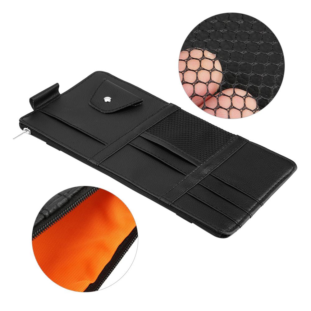 Universal Car Sun Visor Leather CD Sunglass Card Organizer Holder