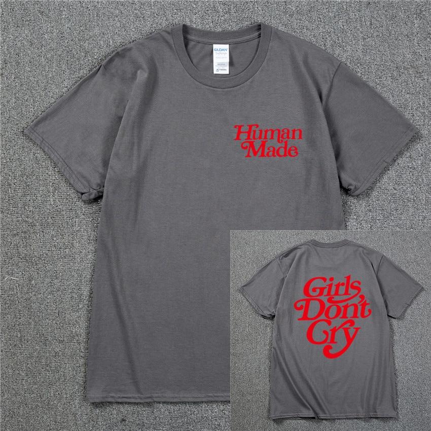 Girls Don’t Cry Human Unisex T-shirt  Unisex Cotton Best Quality Black White Letter Printing Casual Hip Hop Tshirts Harajuku Tops T