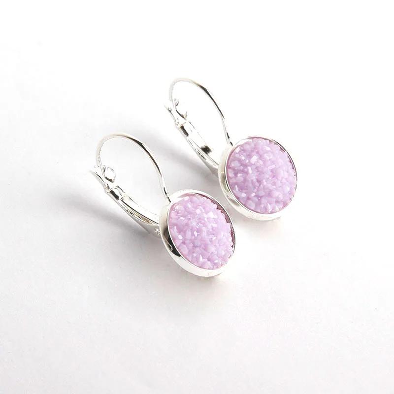 Simplee Koreanische Mode Ohrringe mit rundem Stein für Damen Kupferfarbe Hängeohrring 2023 Trend Zirkon K-Pop Accessoires