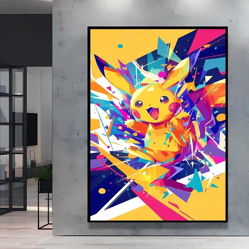 Canvas Art Wall Painting Posters Pokemon Images Pikachu Decor Painting Home Decoration Living Room Decor Paintings Kids Gift
