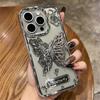 Luksusowe poszycie gradientowy kolor błyszczący brokat motyl uchwyt wspornika etui na telefon dla iPhone 14 12 13 15 Pro Max miękka przezroczysta okładka