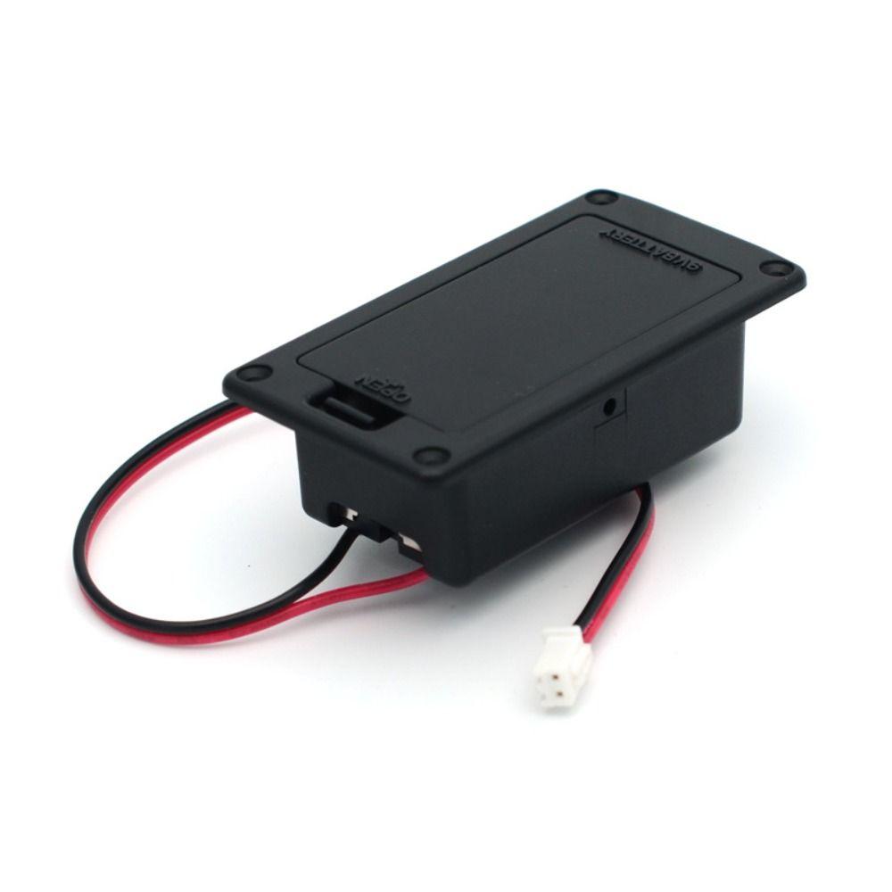 NEW ABS Battery Holder Storage Box 9V with Wires Lead Battery Case Box Bass Ukulele Wired Battery Holder Case Box