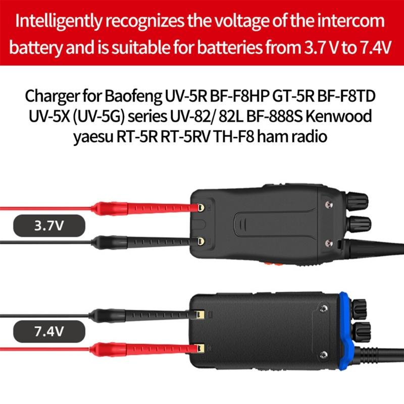 Two Way Radio USB Charging-Clamp for UV-5R UV-82 BF-888S TYT-Retevis Walkie-Talkie 2-Way Transceiver Charger-Cable Cord