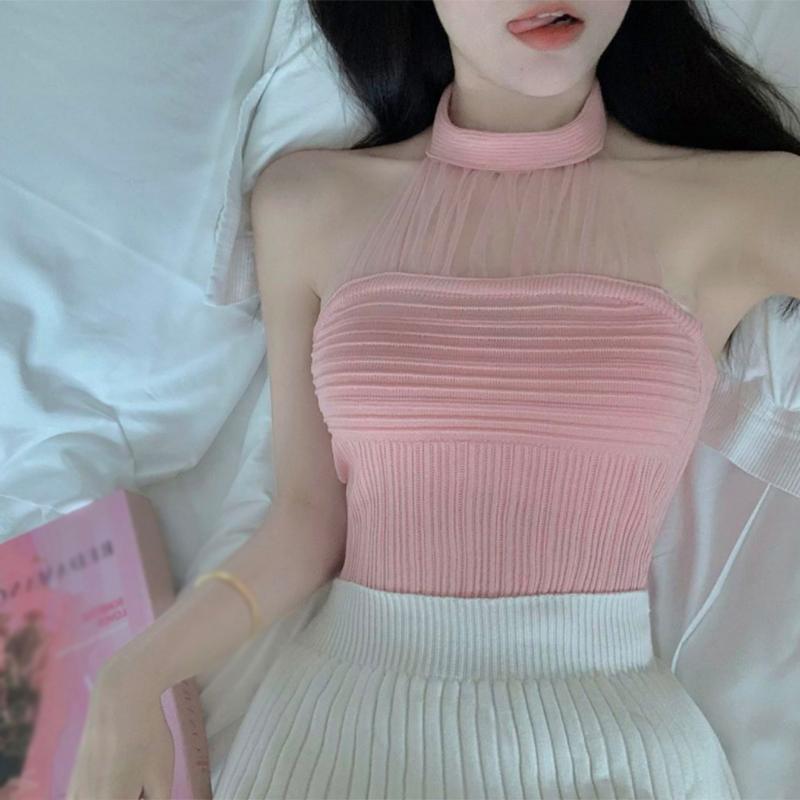 

Летние топы на бретелях. Женские подтяжки. Наружная часть. Внутренняя часть. Трикотажная сетчатая строчка Design Sense. One Size