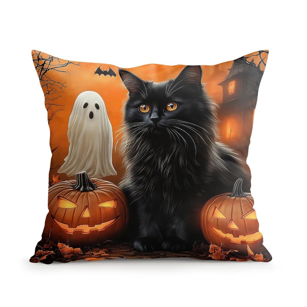 Halloween Cushion Pillowcase Printed Polyester 45x45cm Throw Pillowcover Decorative Sofa Cushion Pillowslip Home Decor