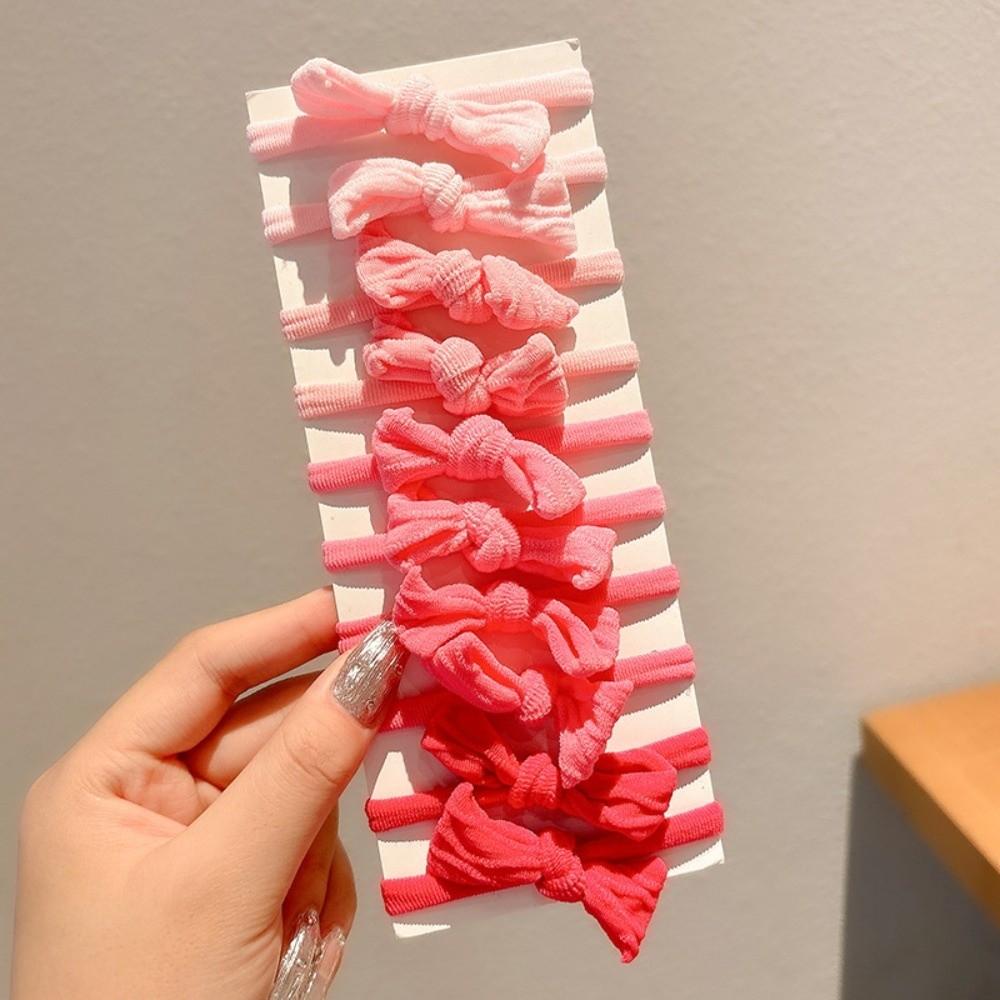 10pcs Soft Elastic Children Bowknot Hair Ties High Elasticity Bow Hair Scrunchies For Little Girls