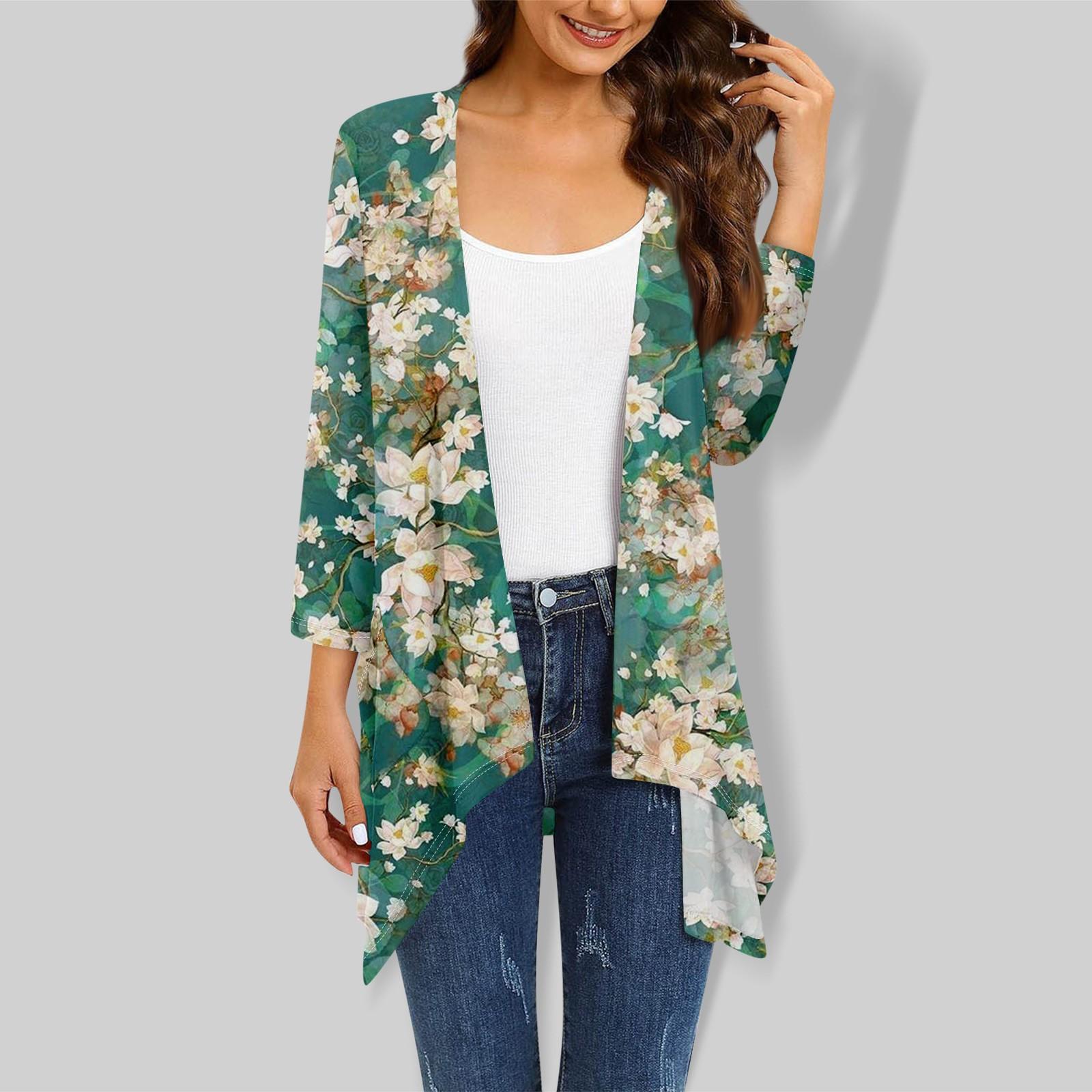 Женский кардиган с рукавом 3/4 и принтом — фото 5