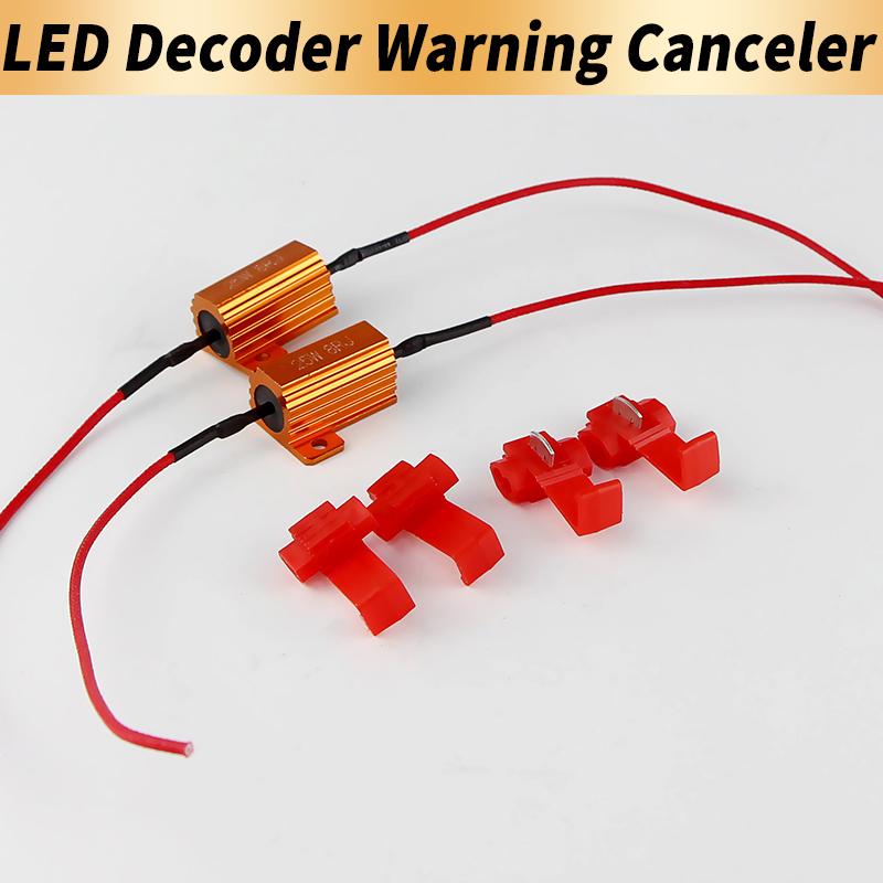2/4PCS 12V 25W 50W Canbus LED Decoder Load Resistors For Repair LED Bulb Fast Flashing Warning Error Canceller Car Accessories
