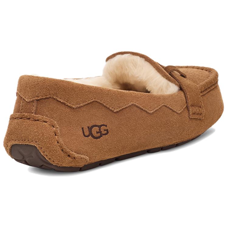 UGG Cow Split Leather Casual Shoes Women's Chestnut 1166891-CHE