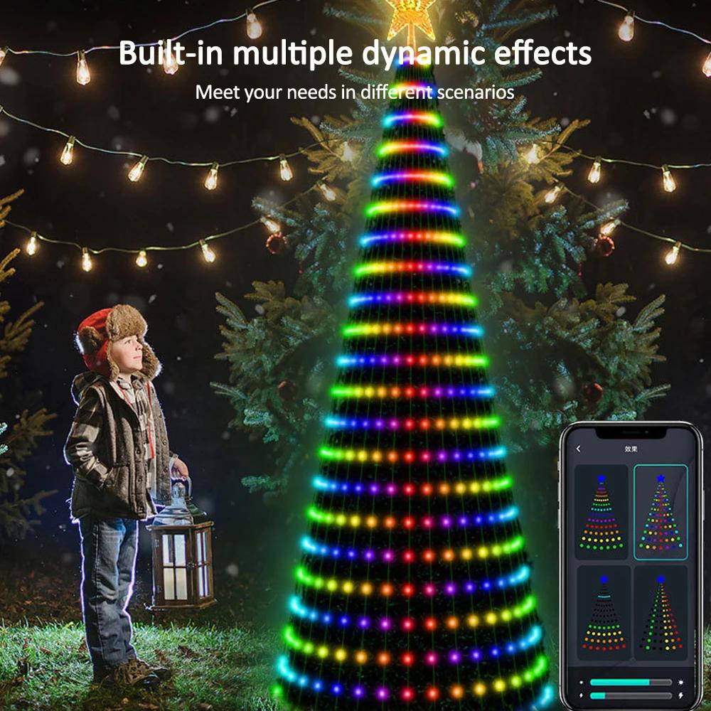 6.8ft 400LEDs Smart Christmas Tree Lights LED Fairy Lights APP Control DIY Color Music Sync for Indoor Outdoor Christmas Tree