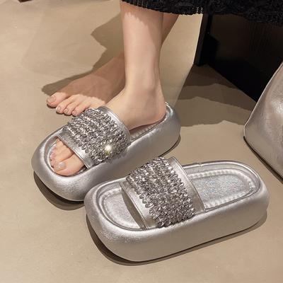 Fashion Flats Women Slippers Crystal Platform Dress Shoes Fashion Woman Sandals 2025 Casual Slides Designer Flip Flops Mujer Zapatos