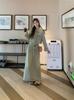 Retro Plus Size Women's Denim Jacket & High Waist Slit Skirt Set