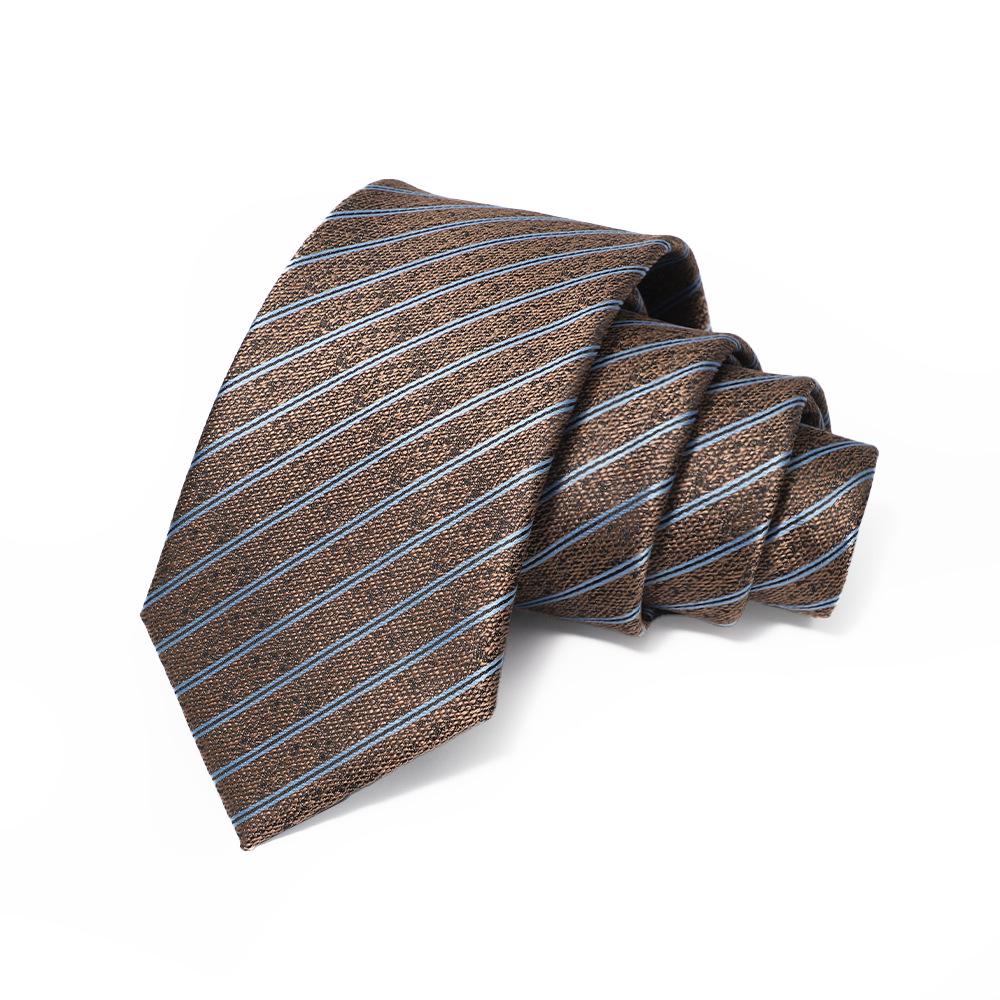 Corbata de Jacquard Rayada para Hombre, Atada a Mano, Poliéster, 8cm, Accesorio Formal de Negocios de Alta Gama