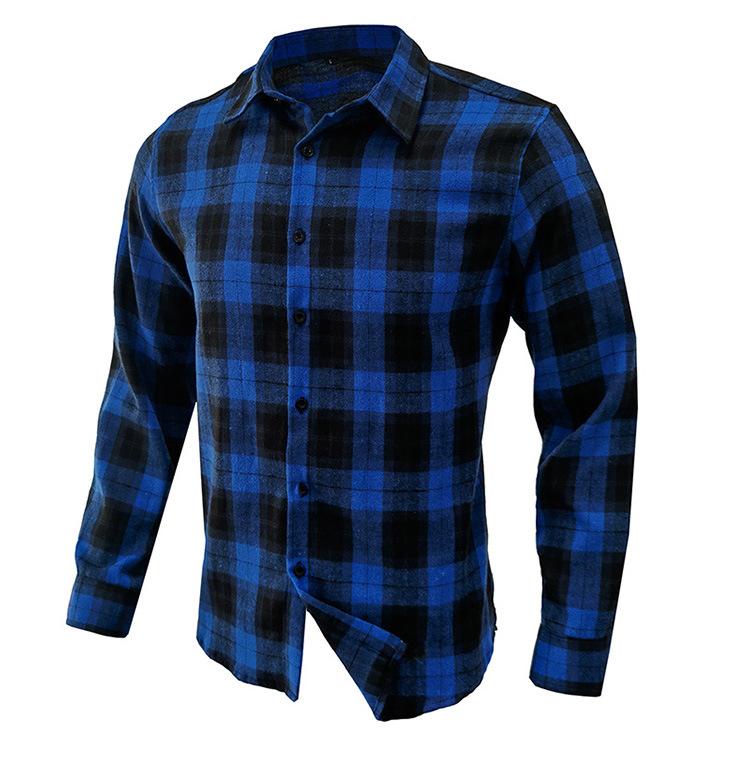 Cromoncent Camicia Uomo A Maniche Lunghe In Flanella Scozzese – Modello Cachi/Marrone, Taglia S, Chiusura Con Bottoni