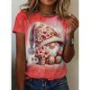 Bee Genie Gnomes Printed Women's T-shirt Comfortable Round Neck Short-sleeved Summer Style Casual Women's Clothing