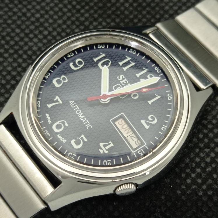 USED VINTAGE SEIKO 5 AUTOMATIC 7006A JAPAN MENS D/D BLUE WATCH 621b-a413554-2 SKU621b-a413554
